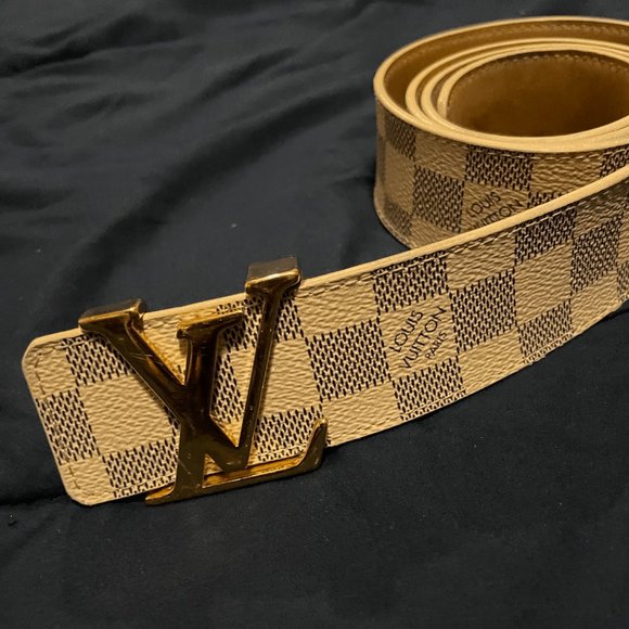Louis Vuitton Cream Damier Azur LV Belt - Picture 2 of 3